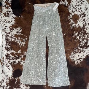 Sparkling/Sequin Wide-Leg Pants